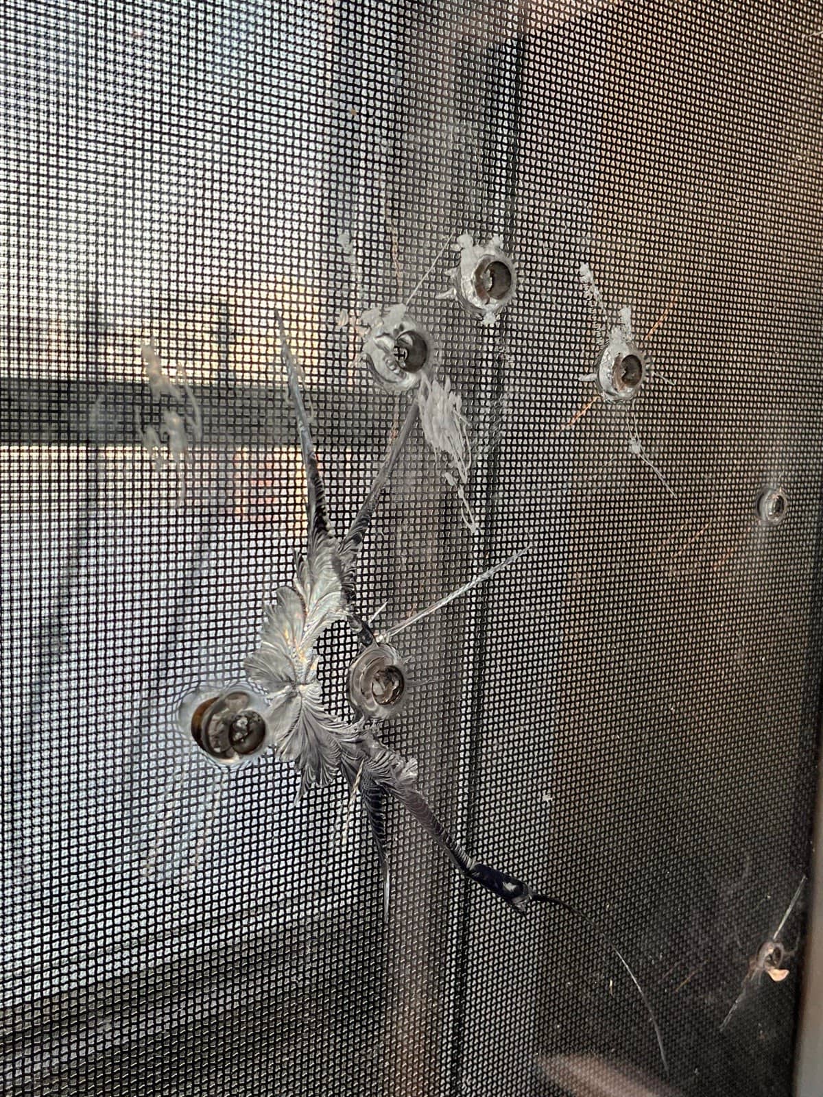 Rock Glass security glazing holding together after gunfire